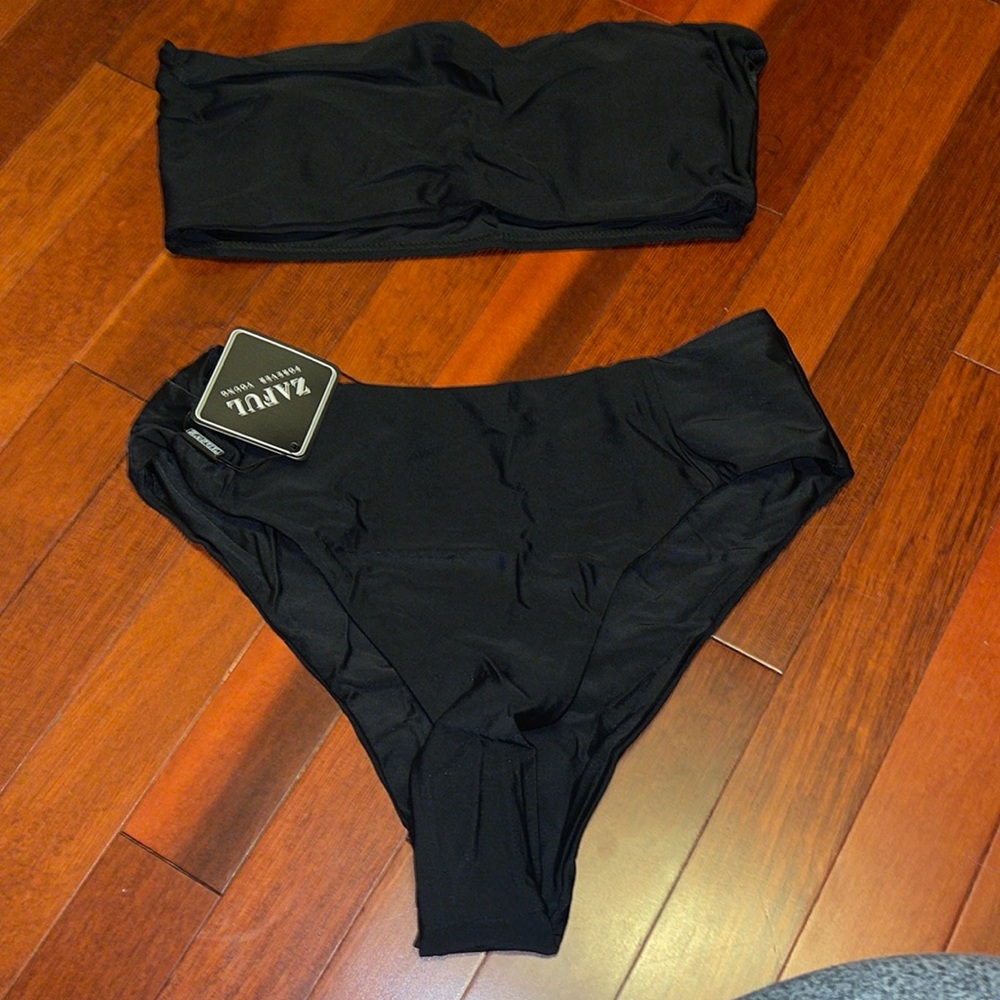 Black Bandeau 2piece Bikini